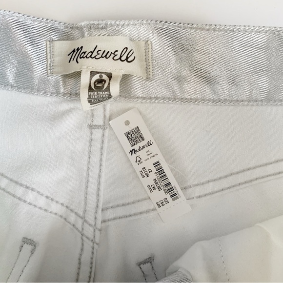 MADEWELL Straight Jeans in Silver Foil! Retail $148. - Picture 6 of 7